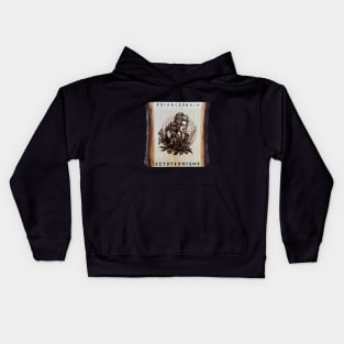 Valkyrie pyrography print! wood texture Kids Hoodie